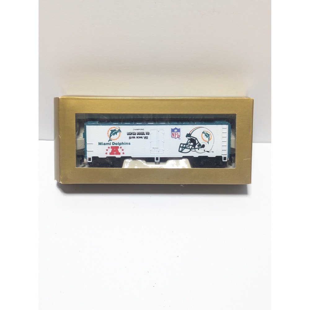 Miami Dolphins NFL Super Bowl VII VIII Champions Box Car Train HO Scale White